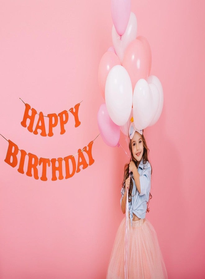 PLAP Birthday Party Felt Banner Decorated with Orange Happy Birthday Banner - Image 4